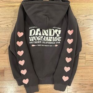 Black Hoodie with Pink Heart Accents